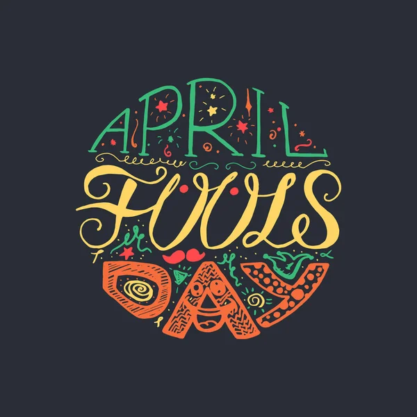 Lettrage de la Journée des fous d'avril — Image vectorielle