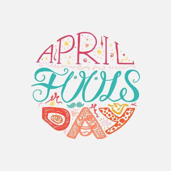 April Fools Day  Lettering — Stock Vector