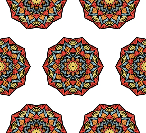 Mandala modello senza soluzione di continuità — Vettoriale Stock