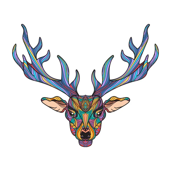 Głowa jelenia z rogami — Wektor stockowy