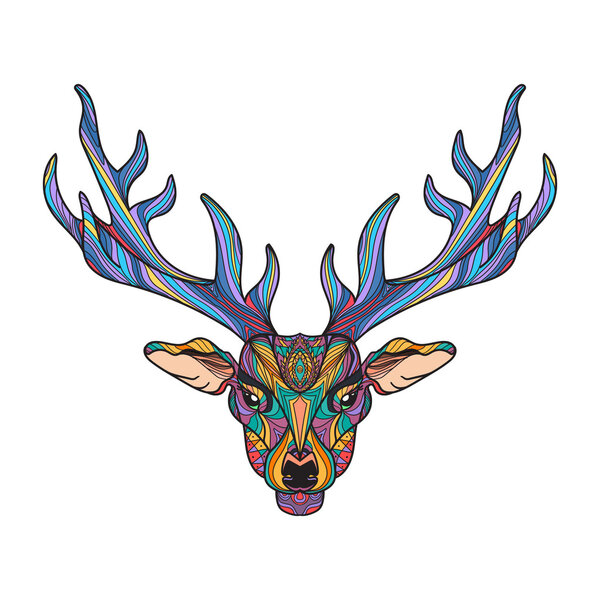 Deer head with horns