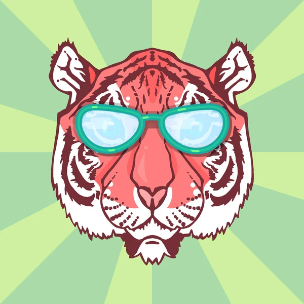 Tigre de arte de línea — Vector de stock