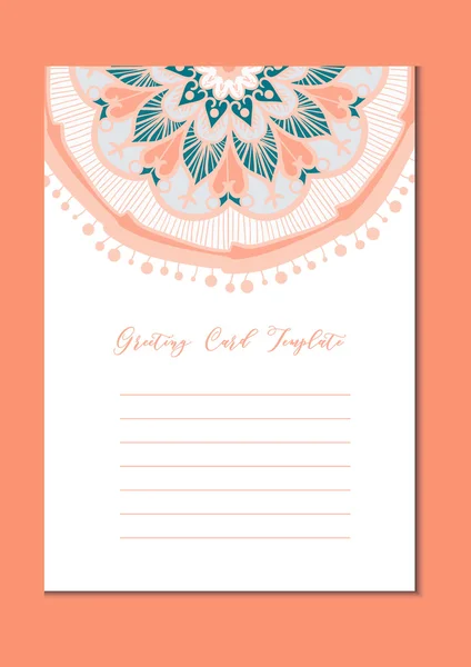 Mandala vintage template card — Stock Vector