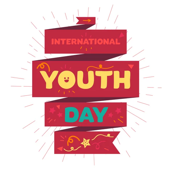 Bannière Journée internationale de la jeunesse — Image vectorielle