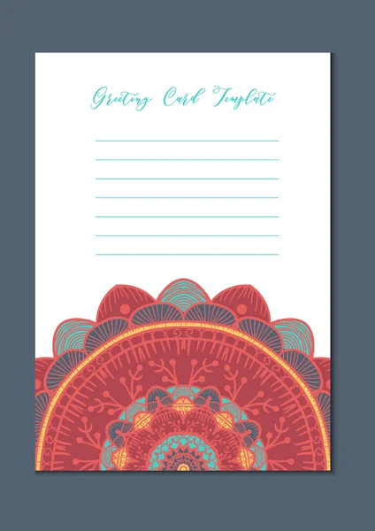 Mandala vintage template card — Stock Vector