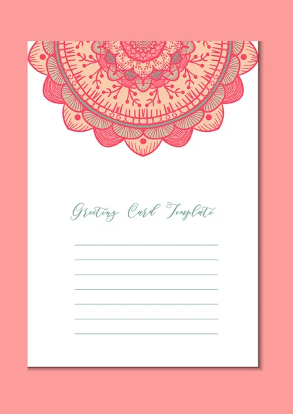 Mandala vintage template card — Stock Vector