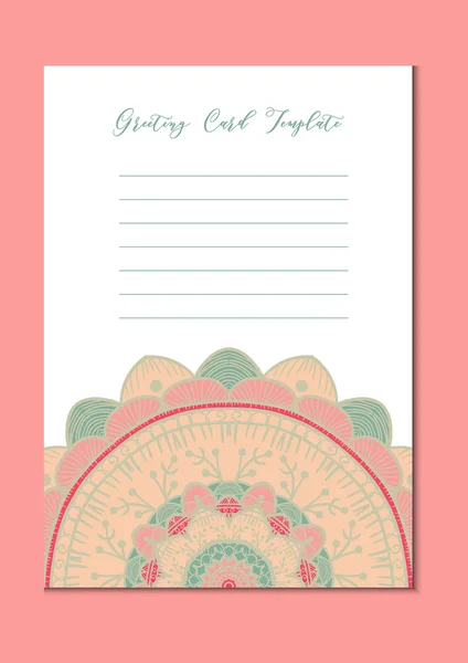 Mandala vintage template card — Stock Vector