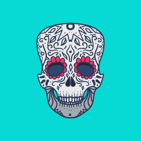 Cráneo detallado mexicano — Vector de stock