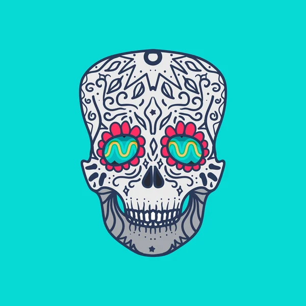 Cráneo detallado mexicano — Vector de stock