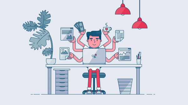 Espacio de trabajo de tecnología creativa — Archivo Imágenes Vectoriales