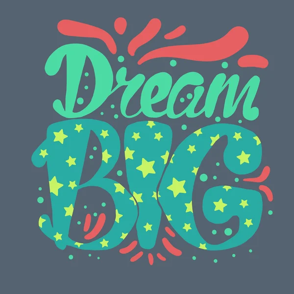 Motivation and Dream Lettering Concept — Stock Vector