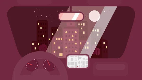 車からの都市生活 — ストックベクタ