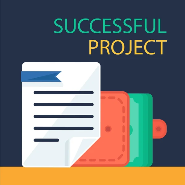 Banner Proyek Sukses - Stok Vektor