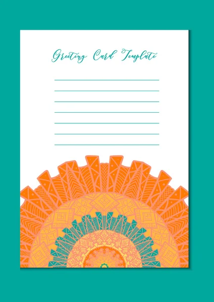 Mandala oriental template card — Stock Vector