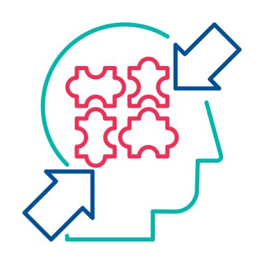 İç gözlem, gözlem ve meditasyon ince çizgi vektör simgesi