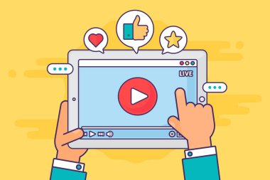 Ekranda canlı yayın konsept gösterimi