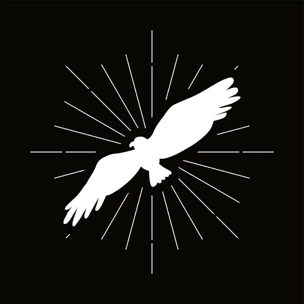 Logo Silhouette Aigle Rétro Signe Puissance Logo Vintage Icône Oiseau — Image vectorielle