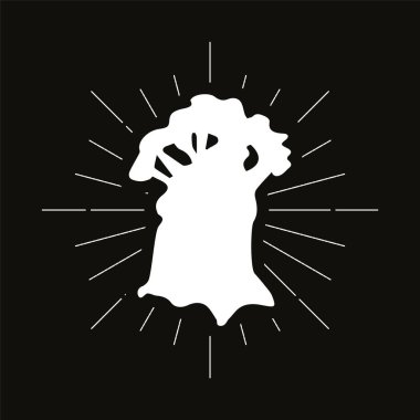 Retro baobab siluet logosu