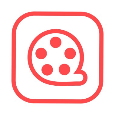 Retro film şeridi renk simgesi. Medya film stüdyosu logosu. Görüntü yönetmenliği ince bir çizgi halinde özelleştirilebilir illüstrasyon. Siluet sembolünü göster. Vektör izole çizimi