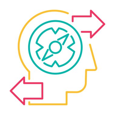 Problem çözümü, ince çizgi vektör simgesi bulunuyor. İzole edilmiş doğrusal piktogramın üstesinden geliniyor