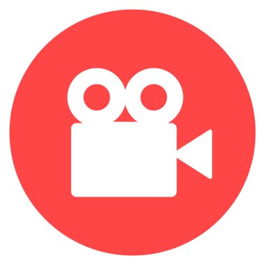 Video kamera silueti kare simgesi