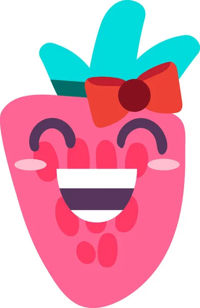 Fraise nourriture sucrée emoji heureux vecteur d'émotion — Image vectorielle