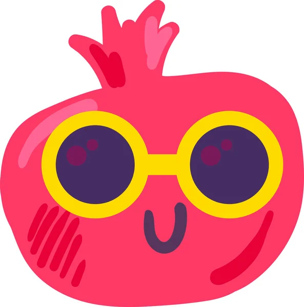 Garnet แปลกผลไม้ emoji มีความสุขอารมณ์เวกเตอร์ — ภาพเวกเตอร์สต็อก
