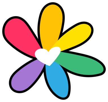 Yaprak spektrumlu Lgbtqi çiçeği renk vektörü. Lezbiyen, gey, biseksüel, transseksüel, sorgulama ve interseksüel aromalı çiçek bitkisi. Homoseksüel geçit sembolü düz çizgi film çizimi