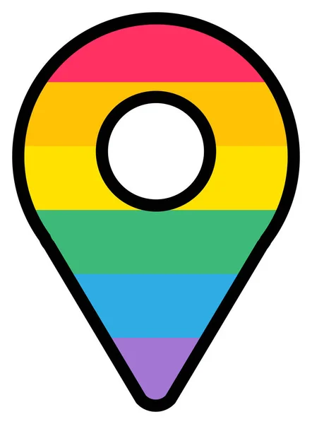 Rainbow Map Pointer Διάνυσμα Αυτοκόλλητου Χρώματος Lgbtqi Λεσβίες Ομοφυλόφιλοι Αμφιφυλόφιλοι — Διανυσματικό Αρχείο