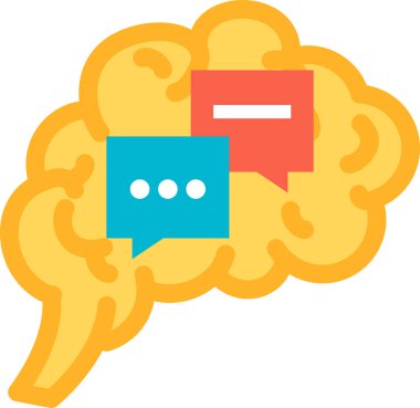 İnsan beyni ikon vektörünün işlev iletişimi. Zihin tartışma ve iletişim için işlevsel. Anatomi entelektüel organı. Sosyal bağlantı işlemleri doğrusal çizim çizimi