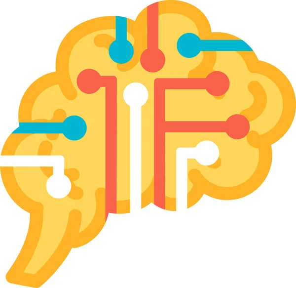 Inteligencja Funkcji Ludzkiego Wektora Ikony Mózgu Intelektualne Myślenie Burza Mózgów — Wektor stockowy