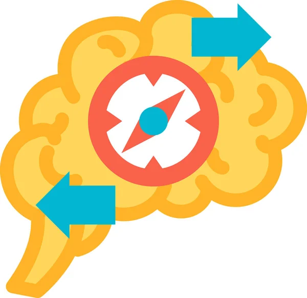 Brain Function Solution Problem Icon Vector Thinking Strategy Success Resolving — Stock Vector