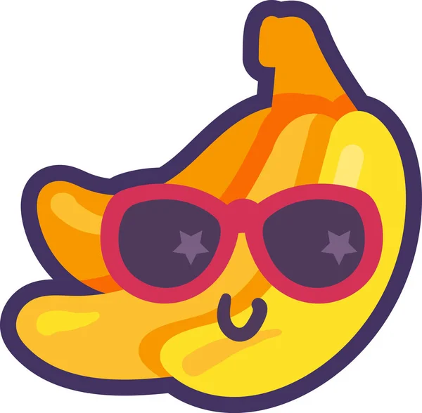 Bananes nourriture tropicale emoji heureux vecteur d'émotion — Image vectorielle