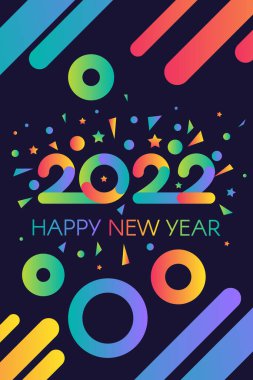 Parlak gradyan renk temalı yeni mutlu 2022 yılı şablonu