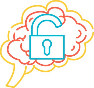 İnsan beyni ikon vektörünün dışa dönük fonksiyonu