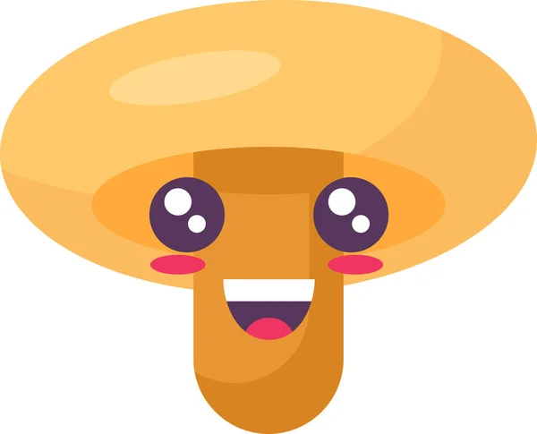 Mushroom vegetable emoji happy emotion vector — Stock Vector