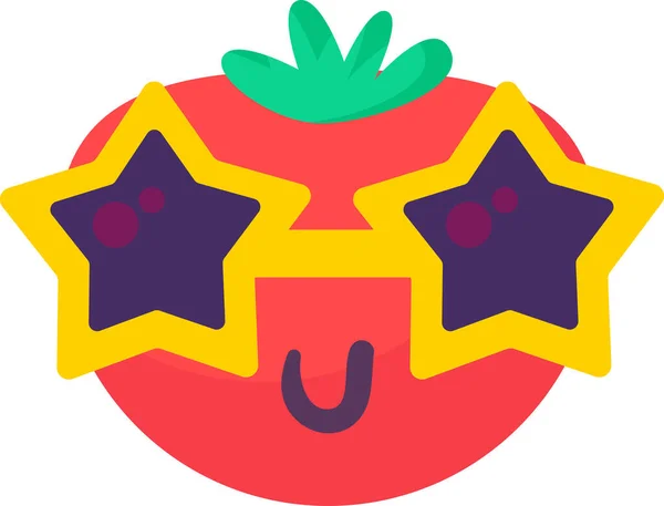 มะเขือเทศ อาหารผัก emoji มีความสุขอารมณ์เวกเตอร์ — ภาพเวกเตอร์สต็อก