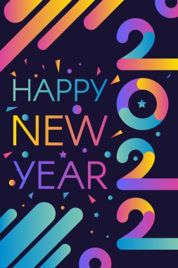 Parlak gradyan renk temalı yeni mutlu 2022 yılı şablonu