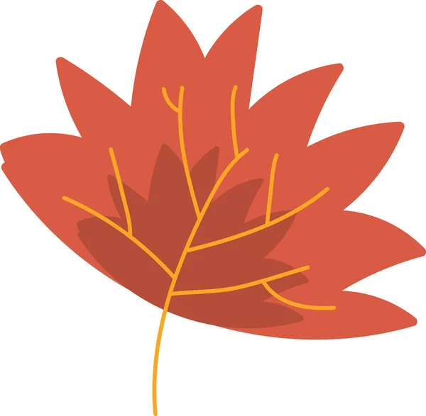 Maple Dry Orange Leaf Garden Eco Nature Vector Inglês Outono —  Vetores de Stock