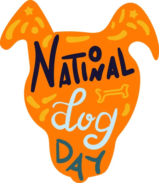Día Cabeza Del Perro Fiesta Nacional Vector Celebración Linda Mascota — Vector de stock