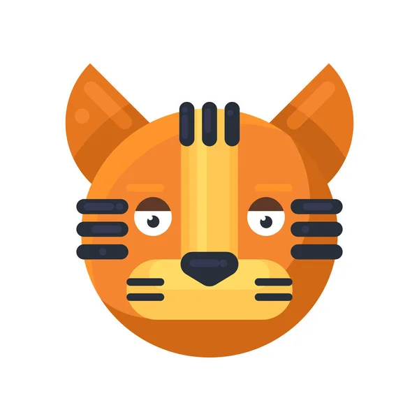 Tiger pocker rosto neutro expressão emoji vetor —  Vetores de Stock