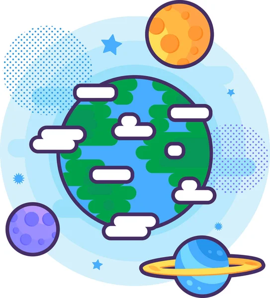 Natural science researching planet icon vector — Stock Vector