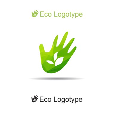 el ve yeşil yaprakları logo