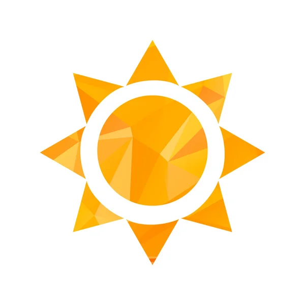 Sole arancio triangolo — Vettoriale Stock