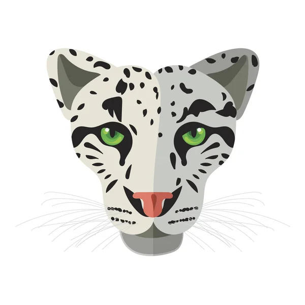 Wilde kat snow leopard — Stockvector