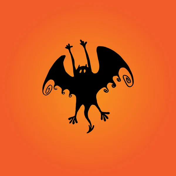 Silueta de murciélago de Halloween — Vector de stock