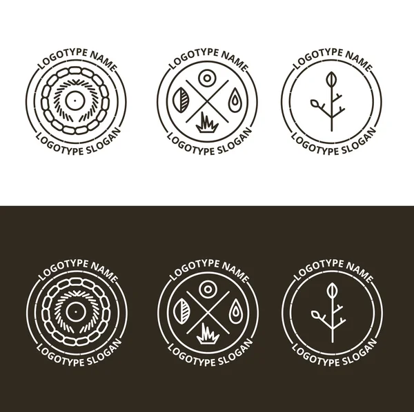 自然と旅行のロゴ — ストックベクタ
