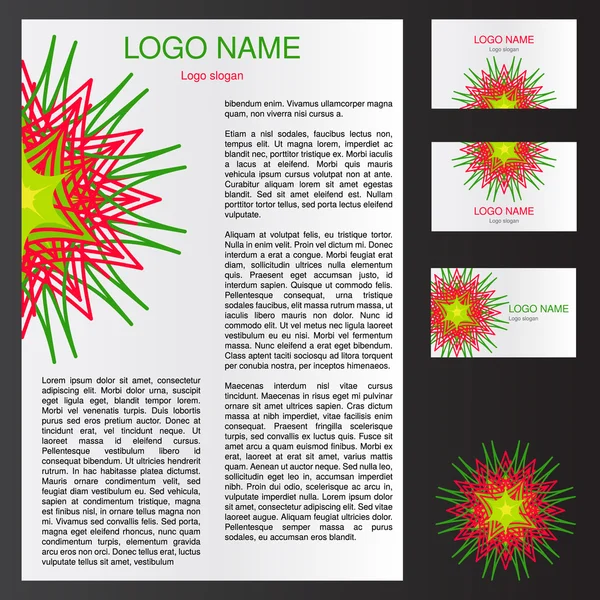 Template for flyer and business card — Stok Vektör