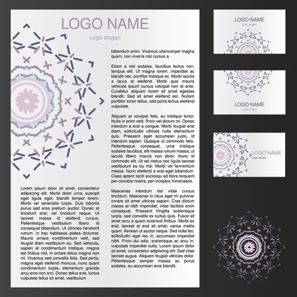 Template for flyer and business card — Stok Vektör