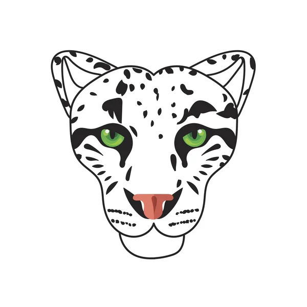 Wilde kat snow leopard — Stockvector